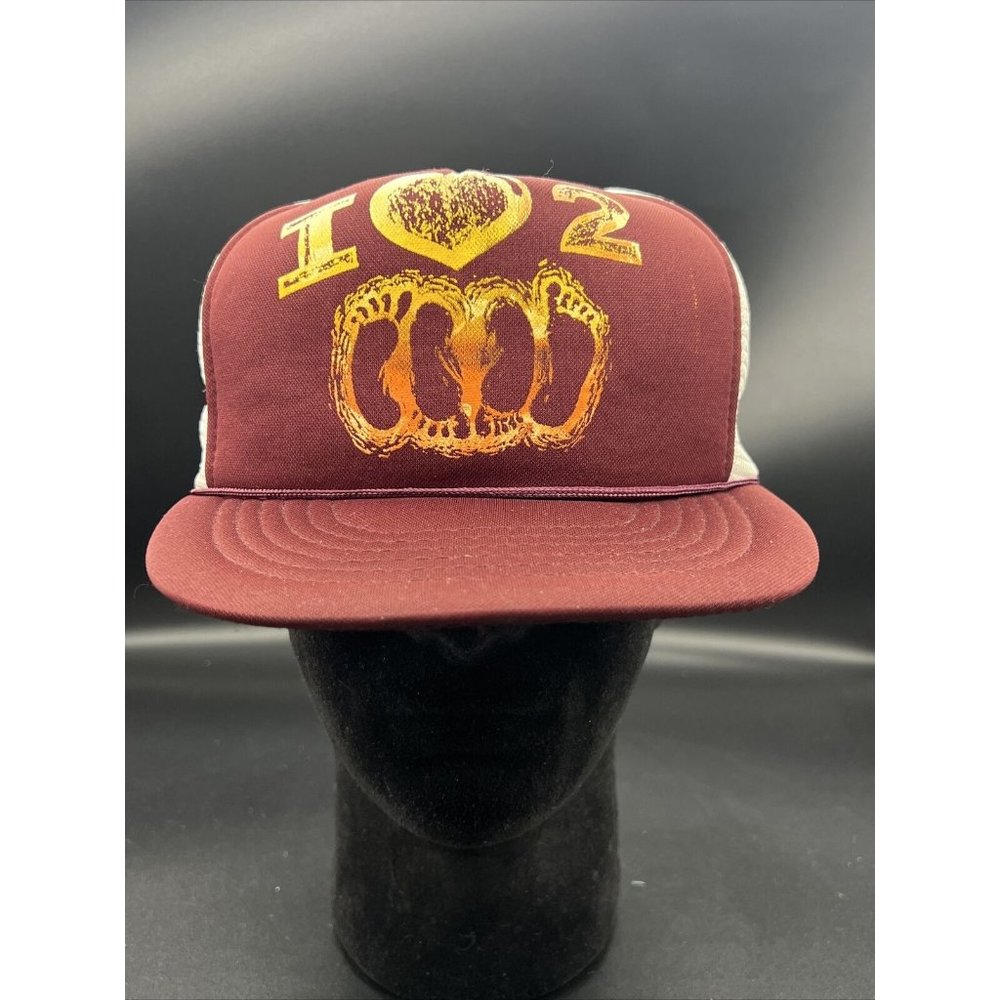 Vintage l Love 2 Snapback Captains Truckers Baseball Hat Cap